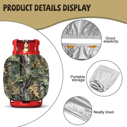 Camo Propane Tank Cover 20lb Heavy Duty Gas Cover Fits Standard 20 lb Tank Cylinder Easily Slips onto Your Propane Tank Outdoor Grill Accessories Hunting Pattern