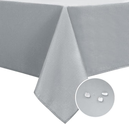 DWCN Square Tablecloth - 54 x 54 Inch - Waterproof Stain and Wrinkle Resistant Washable Table Cloth, Decorative Fabric Table Cover for Kitchen Dining Room Party and Outdoor Use, Silver Grey