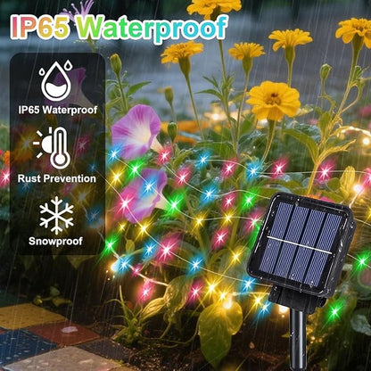 VOOKRY 4 Pack 10 Strands 200 LEDs Solar Fairy Lights Outdoor Waterproof, Solar Powered String Lights 8 Modes DIY Watering Can Lights for Party Wedding Patio Yard Garden Tree Decorations(Multicolor)