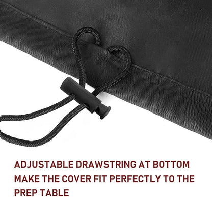Outdoor Bar Cart Cover for 48 Inch BBQ Food Prep Table Heavy Duty 420D Polyster Outdoor Dining Cart/BBQ/Worktable Metal Movable Table Cover