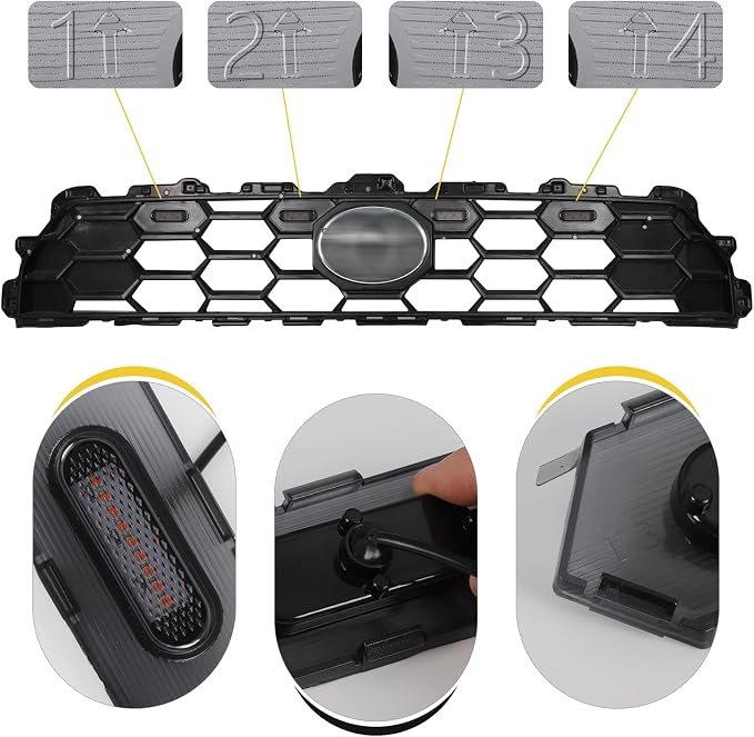 Amber Led Grills Light for 2025 Toyota 4Runner trdSport Off-Road | 4 in 1 20 6th gen 4runner Premium 2027 2026 Grille Grill Lights Accessories