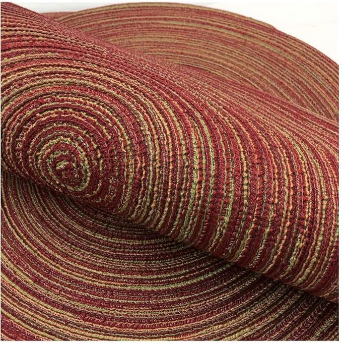 Red-A, Placemats, Round Placemats for Dining Table Set of 8 Woven Heat Resistant Non-Slip Kitchen Table Mats Diameter 14 Inch(Wine)