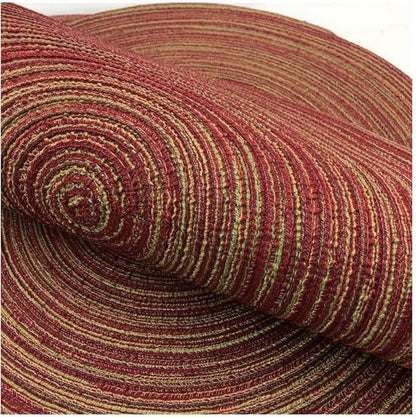 Red-A, Placemats, Round Placemats for Dining Table Set of 8 Woven Heat Resistant Non-Slip Kitchen Table Mats Diameter 14 Inch(Wine)