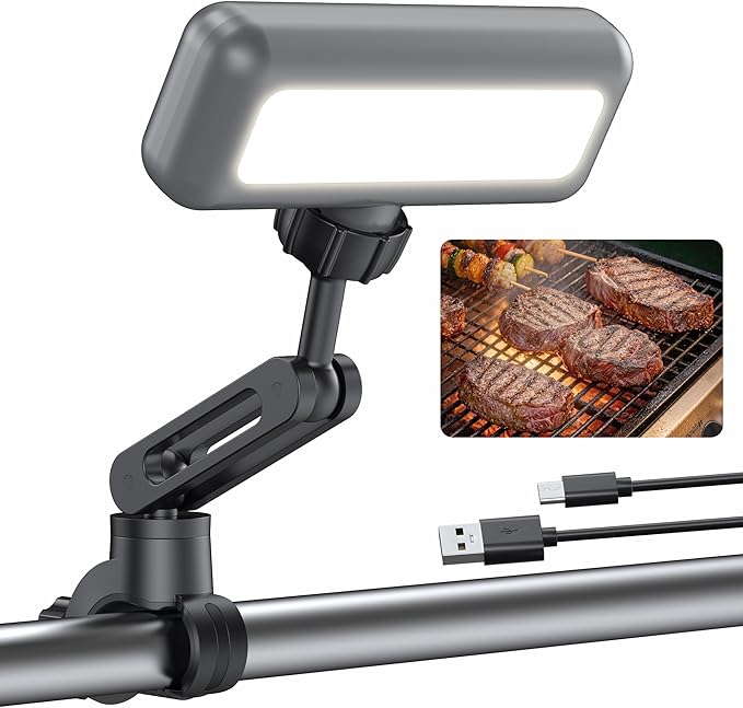 Grill Light for Outdoor Grill, 360° BBQ Light for Blackstone & Weber, Griddle & Grill Accessories, Rechargeable LED Light for Outdoor, BBQ Grilling Gift for Men Father Husband Birthday