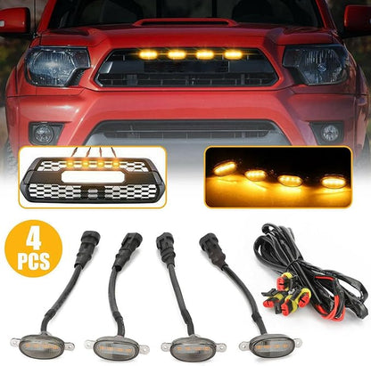 16X Style Smoked Lens Amber LED Front Grille Running Lights for 2009-2018