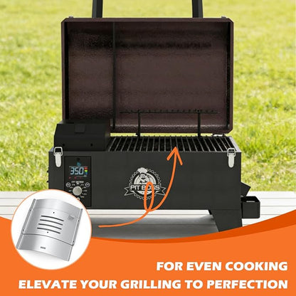 Flame Broiler Kit for Pit Boss Pro Series II Tabletop Portable 150 Pellet Grills Heat Deflector Plate and Slide Cover Replacement Parts for Mahogany 150PPS, Replace Pitboss 31971