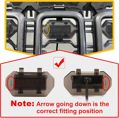 Amber Led Grill Grille Lights for 2024 2025 2026 Jeep Wrangler JL Jlu Sport | 6 in 1 upgraded Oem Jl Jlu grills light assembly