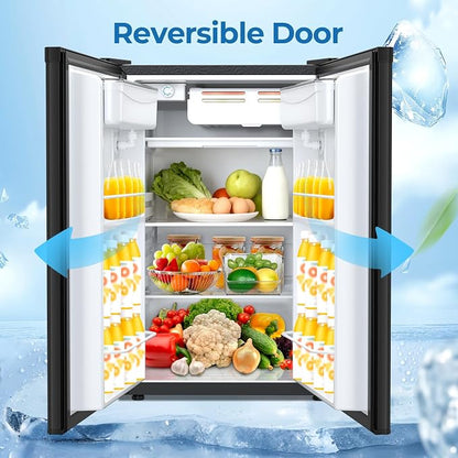 Electactic Compact Refrigerator 4.4 cu.ft mini fridge with Water Dispenser, Single Door Refrigerator with Adjustable Temperature Settings, Low noise, for Bedroom, Office, Dorm Black