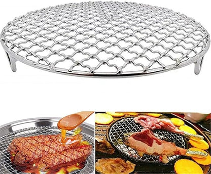 Round Cooking Rack 6 inch,R304 Stainless Steel Barbecue Grill with Feet for Outdoor Camping and Camping Barbecue Grill