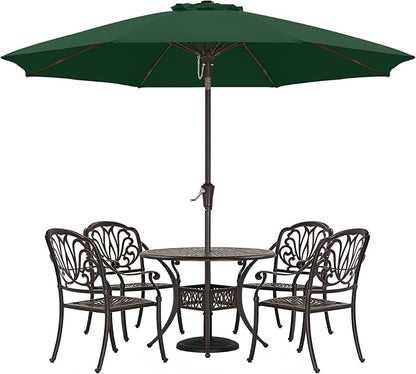 ABCCANOPY 9FT Outdoor Patio Umbrella, 8 Ribs Table Umbrella w/Crank for Easy Set Up, Suitable for Garden, Lawn, Deck & Backyard (Forest Green)