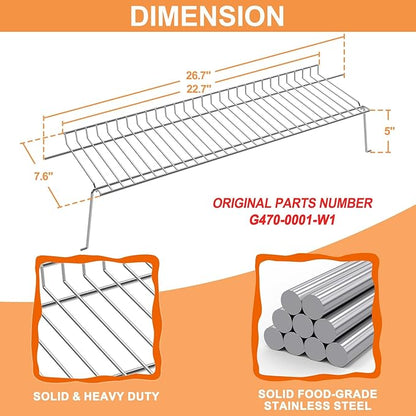G470-0001-W1 Grill Warming Rack for Charbroil Performance 4 Burner Grill Replacement Parts 463342119 463347519 463342118 463376117 463376217 463332718, Swing Away Grid for Charbroil Accessories