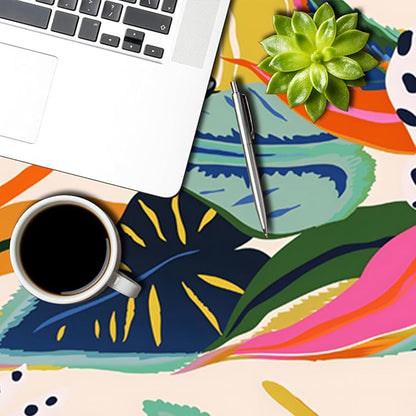 Multicolour Leaf Tablecloth 60x84 Inch Rectangular Abstract Boho Style Floral Tablecloths Polyester Vintage for Picnic Party Dinner Artistic Table Cover for Dining BBQ Picnic Coffee Table