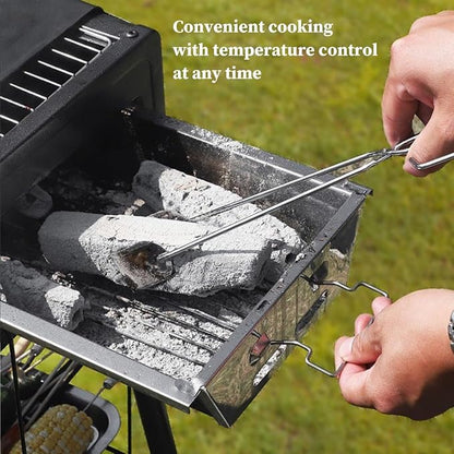 Charcoal Grills Portable BBQ Griddle, Foldable Kabob Barbecue for Outdoor, Portable BBQ Charcoal Grill, Small Camping Charcoal Grills for Garden Backyard Party (Color : /Black, Size : A)