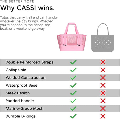 MISSION Boat Gear CASSI Heavy-Duty Outdoor Tote and Waterproof Marine-Grade Mesh Boat Bags