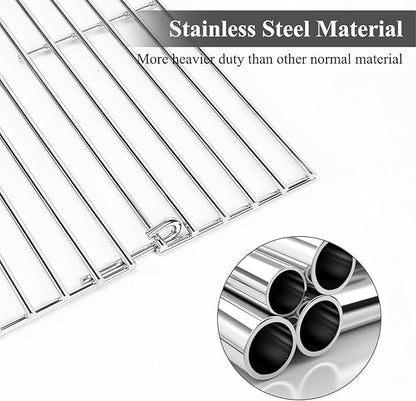 Uniflasy Warming Rack for Pit Boss Austin XL 1000 1100 Series Grills, Stainless Steel Upper Cooking Grate Replacement for Pit Boss Austin XL Rancher XL 1000 Sportsman 1000, Foldable BBQ Grill Top Rack