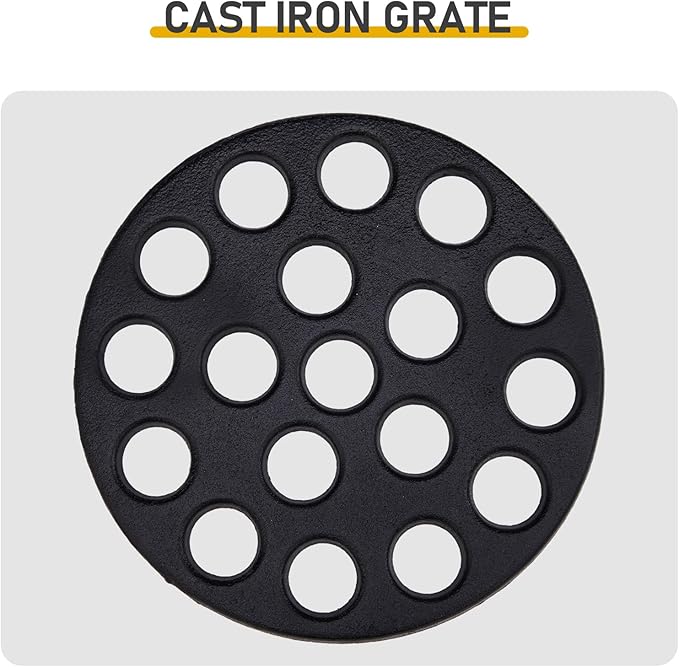 13" Portable Ceramic Charcoal Grill,Charcoal Grill and Smoker with Cast Iron Grates and Locking Lid,Grill Stand,Heat Deflectors and Ash Tool,Barbecue Grill for Outdoor Cooking and Camping (Red)