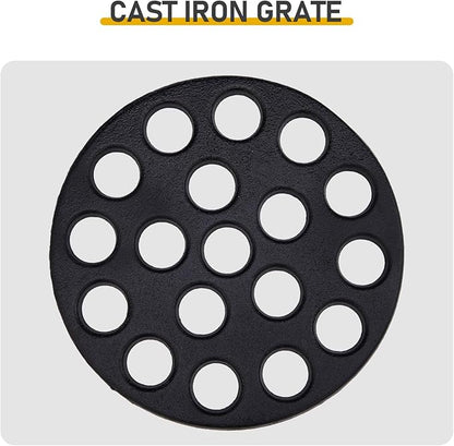 13" Portable Ceramic Charcoal Grill,Charcoal Grill and Smoker with Cast Iron Grates and Locking Lid,Grill Stand,Heat Deflectors and Ash Tool,Barbecue Grill for Outdoor Cooking and Camping (Red)