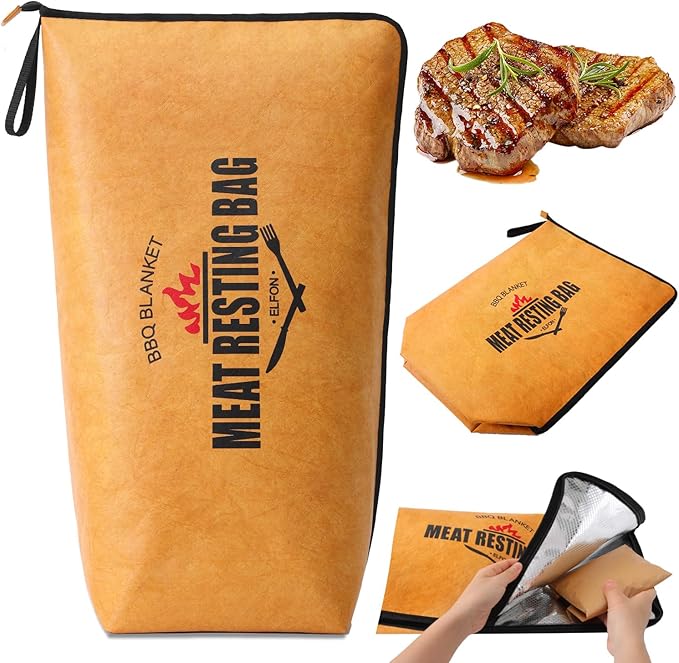 BBQ Blanket for Resting Meat, Smoked Grilled Bag for Brisket, Turkey, Pork Shoulder, Beef, Rest Ez Smoker Meat Resting Blanket Wide Mouth, Grilling Gift for Men, Dad, Husband