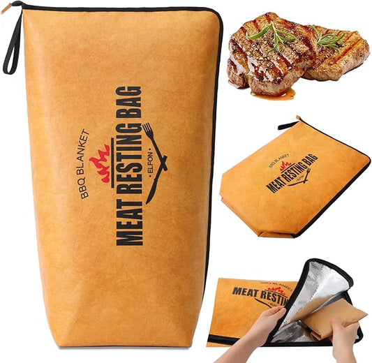 BBQ Blanket for Resting Meat, Smoked Grilled Bag for Brisket, Turkey, Pork Shoulder, Beef, Rest Ez Smoker Meat Resting Blanket Wide Mouth, Grilling Gift for Men, Dad, Husband