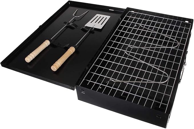 Portable BBQ Charcoal Grill Space saving Foldable BBQ for Outdoor Backyard Camping Picnic 18.1 X 18.5 X 10.6 Inches Unfolded BBQ Grill