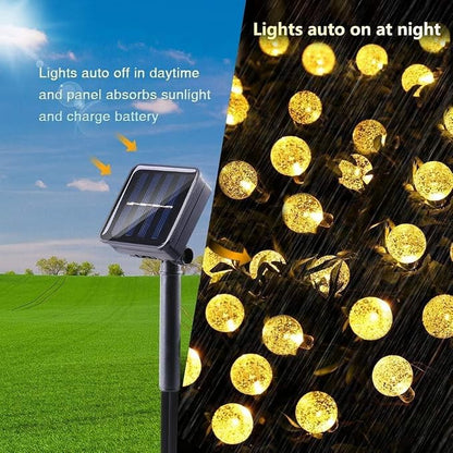 Toodour Solar String Lights Outdoor Waterproof, 56ft 100 LED Globe String Light with 8 Mode, Crystall Ball Lights Solar Patio Lights for Garden, Lawn, Patio, Gazebo, Yard, Outdoor Decor - Warm White