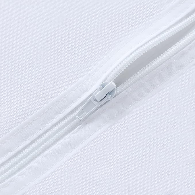 Fitable Outdoor and Indoor Tablecloth, White, 60 Inches Round | Washable Waterproof Wrinkle Free Table Cover, Zipper and Umbrella Hole, For Spring Summer Party Picnic Camping Patio