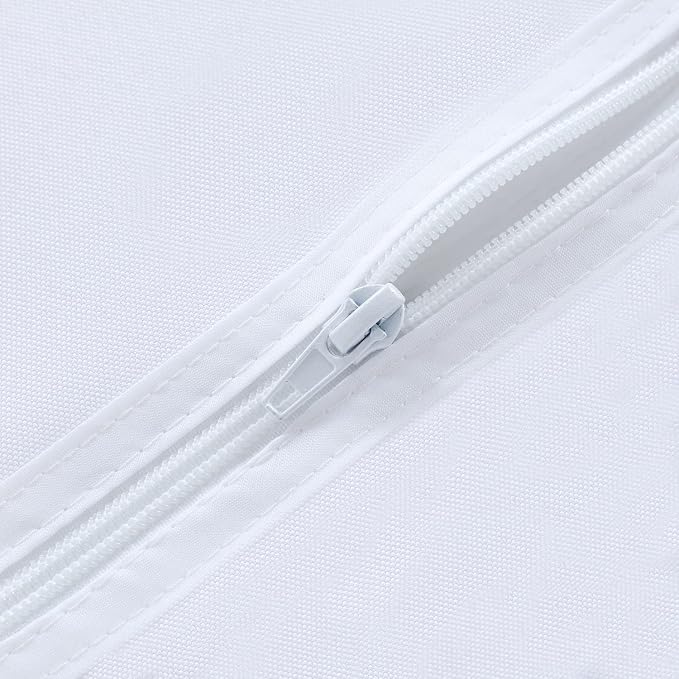Fitable Outdoor Tablecloth for 6ft Rectangle Tables, White, 60 x 102 Inch | Washable Waterproof Wrinkle Free Table Cover, Zipper and Umbrella Hole, For Spring Summer Party Picnic Camping Patio Indoor