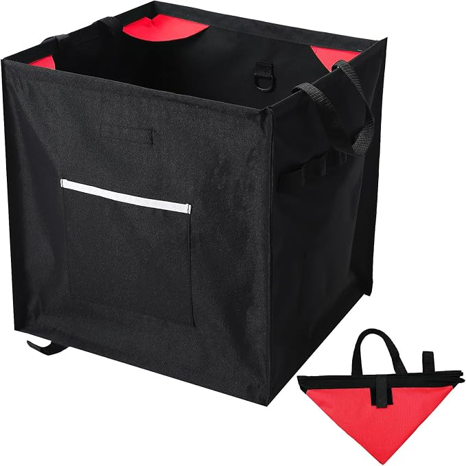 Arrowbash Throw Line Cube Bag - Easy Folding Arborist Throw Line Storage Portable Climbing Rope Organizer Box for Tree Work Outdoor Rope Accessories, Black (Red)