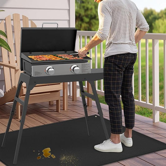 48 x 36in Under Grill Mat Compatible with Blackstone 17in & 22in Griddle with Stand - Fireproof Griddle Mat for Blackstone to Protect the Deck, Patio, Pavers - BBQ Mats Compatible with Outdoor Grill