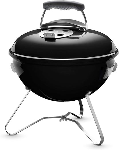 Weber Smokey Joe Charcoal Barbecue/Portable Design, Porcelain-Enamelled Lid & Bowl, 37 cm Cooking Surface, Black