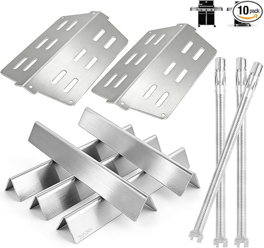 Genesis 300 310 Series Grill Parts Kit for Weber Genesis E310 E330 S310 E320 S330 EP310 S310 S320 EP330 Parts, SUS 304 Stainless Steel Flavorizer Bars Heat Deflector Burner Tube Kit, 7620 7622 62752