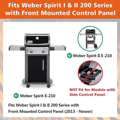 Uniflasy 7635 Flavorizer Bars and 69785 Grill Burner Tubes for Weber Spirit I & II 200 with Front Control, Spirit E210, E220, S210, S220, 15.3 Inch 7635 Flavor Bars and 69785 Burner,Stainless Steel