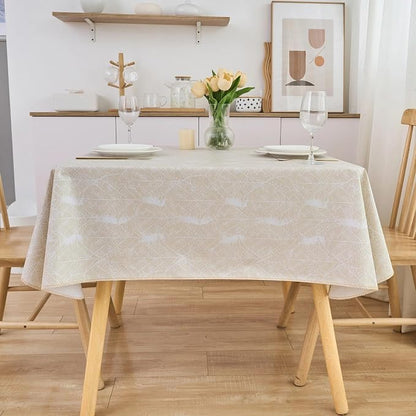 LIBERECOO Heavy Duty Vinyl Tablecloth with Flannel Backing Waterproof Oil-Proof Plastic Table Cloth Stain-Resistant Wipeable Rectangle or Square Table Cover for Indoor and Outdoor 54 x 54 Inch