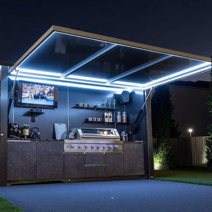 Modular Outdoor Kitchen Unit with Expandable Cooking Space and Service Counter for Catering Projects Event Food Service Vendor Setup