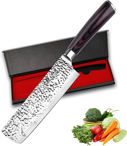 imarku Nakiri Knife,7 Inch High Carbon Stainless Steel Japanese Chef Knife,Razor Sharp Chopping Vegetable and Meat Cleaver Kitchen Knife with Ergonomic Handle,Fathers Day