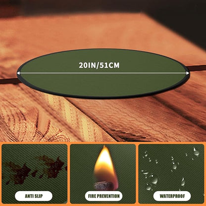 20'' Fire Pit Mat for Solo Stove Mesa/XL Tabletop Fire Pit,4-Layer Fireproof Heat Resistant Under Grill Mat,Easy-to-Clean Waterproof & Non-Slip for Table Top Protection-Green…