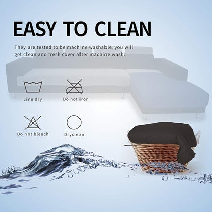 Easy-Going Sectional Couch Covers for Dogs L Shape Sofa Cover Reversible Sofa Slipcover Chaise Lounge Cover Furniture Protector Cover for Pets Dog Cat (42 x 68 inches, Chocolate/Chocolate) | Soft Sofa Slipcover For Dogs, Fits Left/Right Chaise Lounge P...