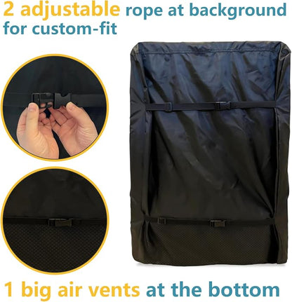 Bitubi Beverage Refrigerator Cooler Cover,Outdoor Fridge Cover – Waterproof, Dustproof, Sun-Proof, 20" W x 20" D x 33" H. Suitable for most 3.2 Cu.ft Beer or Wine Mini Fridge (Black)
