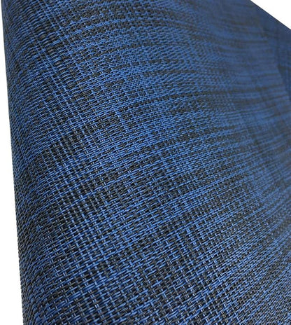 Wedge Placemats Set of 4 Vinyl Placemats for Round Tables Woven Non-Slip Heat-Resistant Easy to Clean Wipeable Washable Dinner Table Mats（Navy Blue）