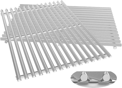9.5MM 17.5" Grill Grates for Weber Spirit 300 & GS4 Spirit II 300 Series, SUS304 Grill Parts for Weber Spirit E 310 S-310 E/S-320 E/S-330, Genesis Silver B/C, Genesis Gold B/C Grills, 7638 7639