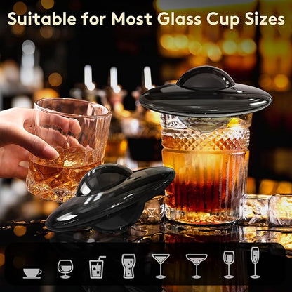 Electric Whiskey Smoker Kit, Cocktail Smoker Kit Built-in Lighter with 6 Wood Chips, No Butane Needed Whisky Smoker Kit, Rechargeable Drink Smoker kit, Birthday Gift for Men, Dad, Husband, Boyfriend