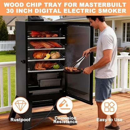 Wood Chip Tray for Masterbuilt 30 Inch Digital Electric Smoker, Wood Chip Loader for Masterbuilt 20070511 20072414 20071111 20071011 20072514 Replacement Parts for 9007100018 990070024