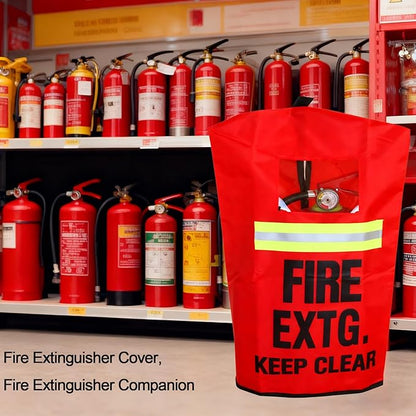 Fire Extinguisher Cover with reflective strap, 20-30LB Heavy-duty fire extinguisher protective sleeve, Portable from Scuffs & Scratches Accessories,Suitable for outdoor or home 18 "Wx 32"H