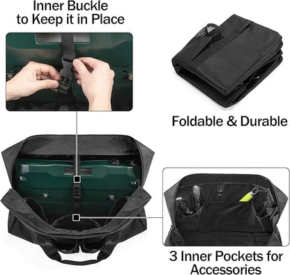 samdew Camp Stove Carry Case, Camping Stove Storage Bag Compatible with Coleman 2-Burner Gas Stove, Portable Carrying Cover Compatible with Camp Chef Everest Stove, with Grill Tools Pockets, Bag Only