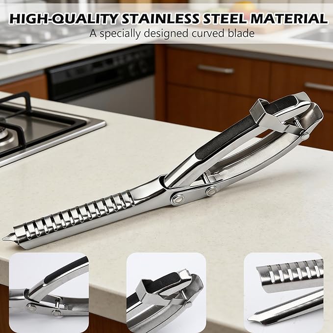 1 Set Rib Membrane Removal Tool, Stainless Steel BBQ Rib Prep Tool with Ergonomic Design Non-Slip Grip for Effortless Removal, Dishwasher Grilling Accessories