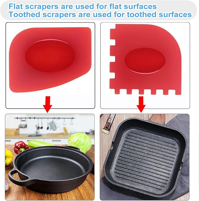 Cast Iron Scrubber and Scraper, Chain Mail Scrubber Cast Iron for Cleaning Dishes, Stock Pots, Pans, Griddles, Grills, Dish Scouring Pads