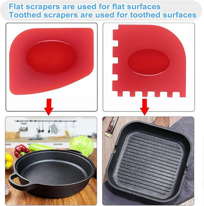 Cast Iron Scrubber and Scraper, Chain Mail Scrubber Cast Iron for Cleaning Dishes, Stock Pots, Pans, Griddles, Grills, Dish Scouring Pads