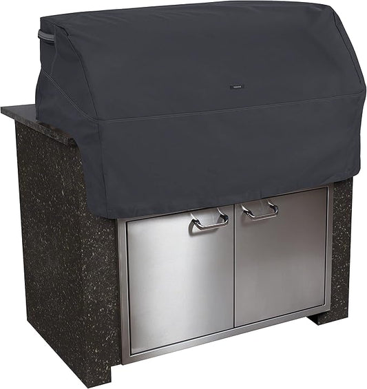 Classic Accessories Ravenna Water-Resistant 32 Inch Built-in BBQ Grill Top Cover, Black