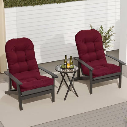 Adirondack Chair Cushion, Outdoor Patio Furniture Seat Pad, Waterproof | Waterproof cover with straps, PP cotton, high back thick seat pad for adirondack rocking chair indoor outdoor porch 44x19x4