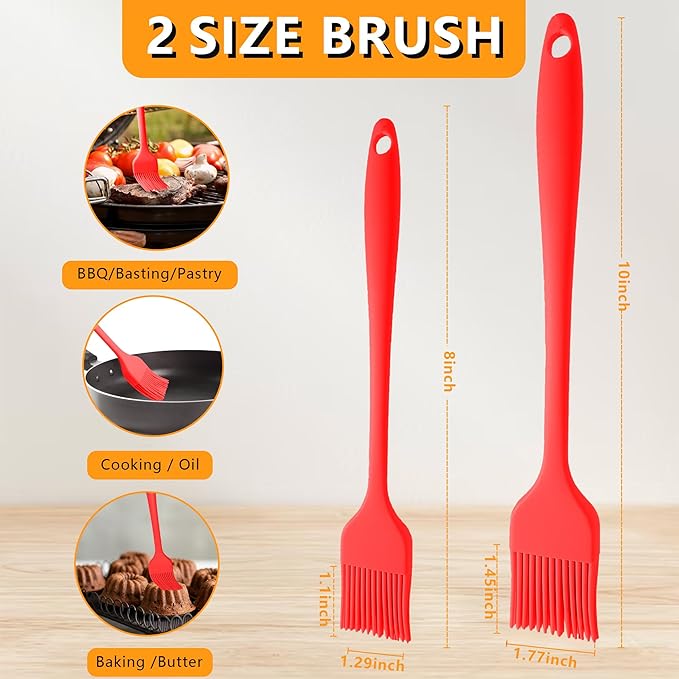Basting Brush For Cooking, Pastry Brush For Baking, One Pieces Design, Dishwasher Safe, Heat resistant silicone basting brush, Cooking Brush For Oil and Sauce